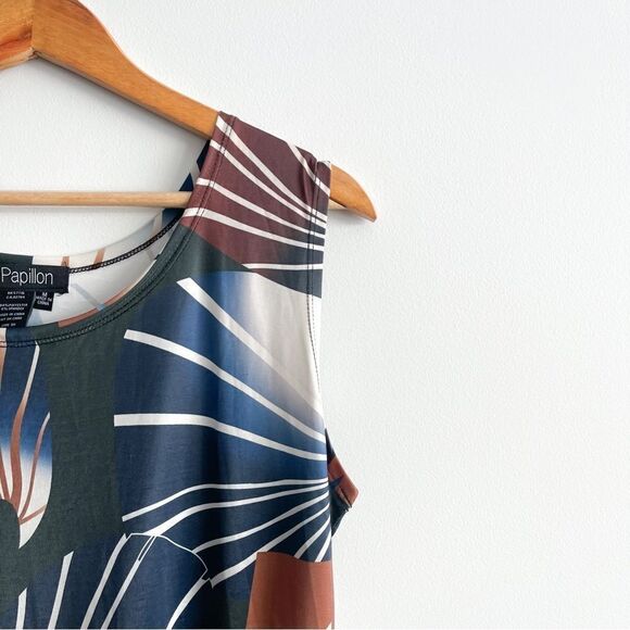 Papillon Tank Dress Brown Midi Women's M NWT Polyester Spandex Side Slits 13" - Picture 3 of 7